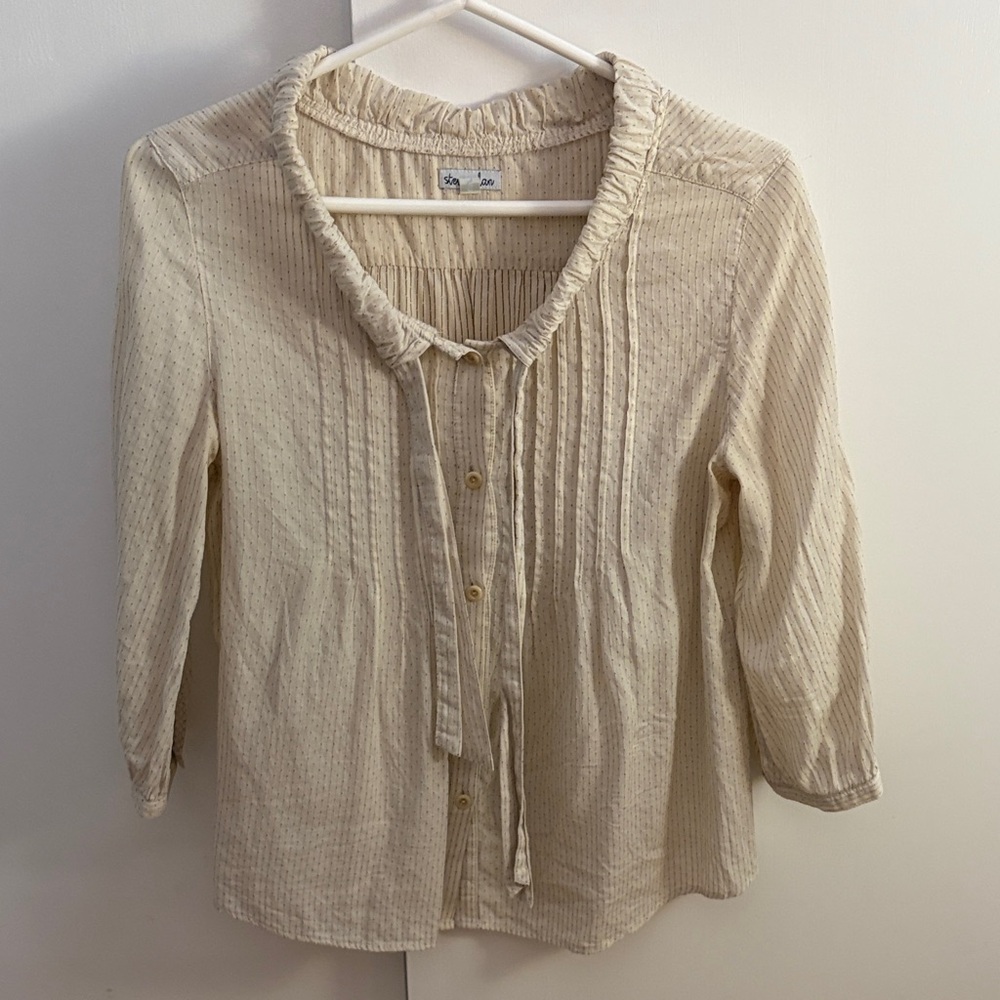 Steven Alan Cream Button-Front Blouse